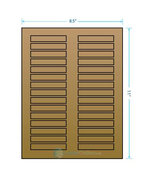 3" x .5" - 30 up - Brown Kraft (Laser / Inkjet)