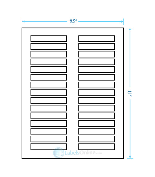 3" x .5" - 30 up - Clear Matte (Laser)