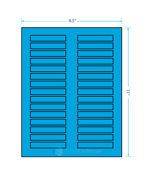 3" x .5" - 30 up - Fluorescent Blue (Laser)