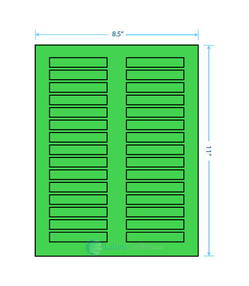3" x .5" - 30 up - Fluorescent Green (Laser)