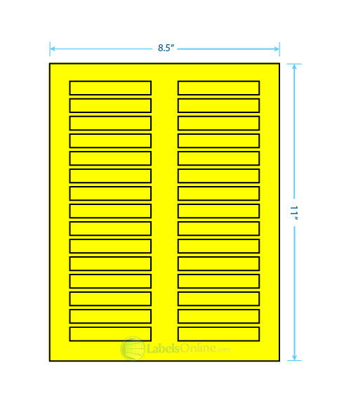 3" x .5" - 30 up - Fluorescent Yellow (Laser)