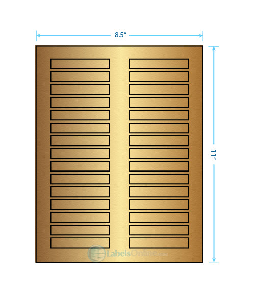 3" x .5" - 30 up - Gold Foil (Laser)