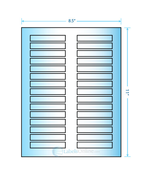 3" x .5" - 30 up - Mid Gloss (Laser)
