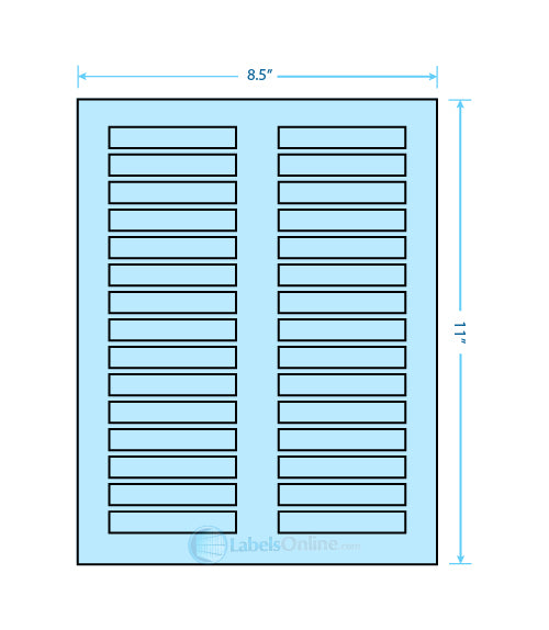 3" x .5" - 30 up - Pastel Blue (Laser)