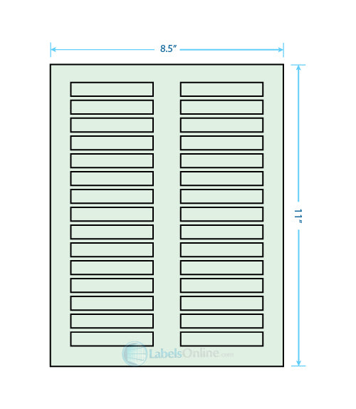 3" x .5" - 30 up - Pastel Green (Laser)