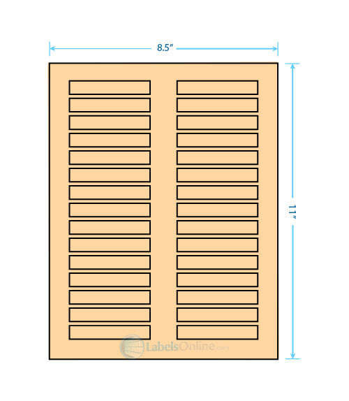 3" x .5" - 30 up - Pastel Orange (Laser)