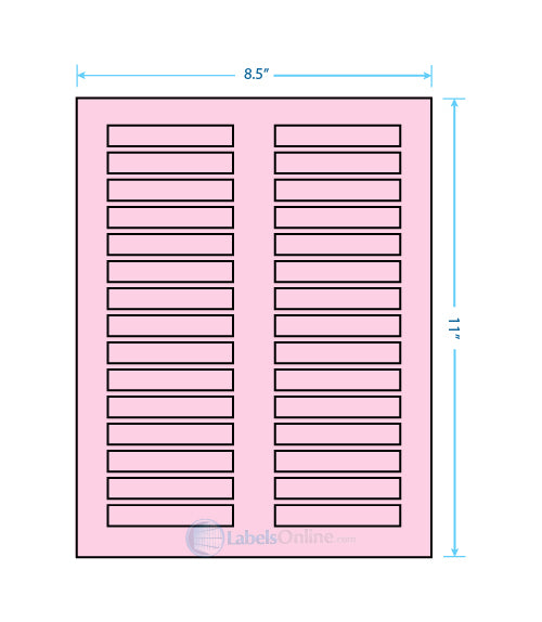 3" x .5" - 30 up - Pastel Pink (Laser)