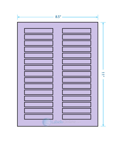 3" x .5" - 30 up - Pastel Purple (Laser)
