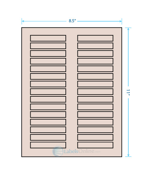 3" x .5" - 30 up - Pastel Tan (Laser)