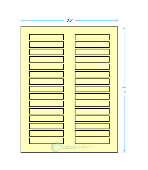 3" x .5" - 30 up - Pastel Yellow (Laser)