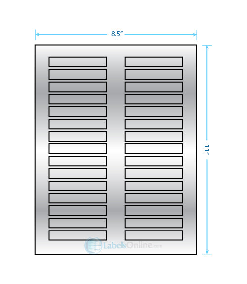 3" x .5" - 30 up - Silver Foil (Laser)