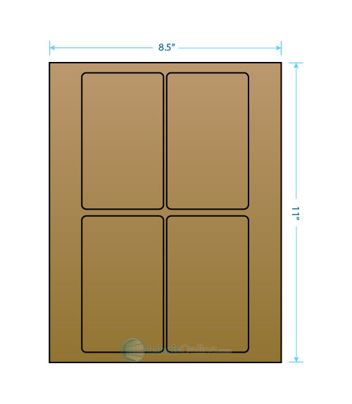 3" x 5" Barcode Labels - 4 up - Brown Kraft