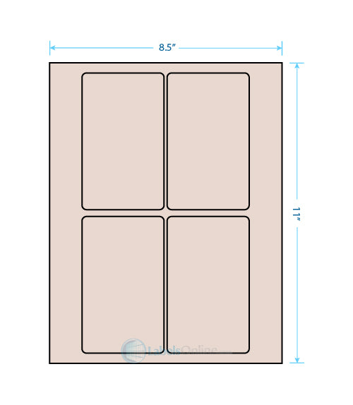 3" x 5" Barcode Labels - 4 up - Pastel Tan