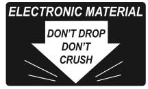3" x 5" Permanent Adhesive, Preprinted ELECTRONIC MATERIAL, DON'T DROP, DON'T CRUSH (3000 Labels)