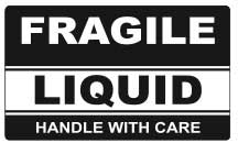 3" x 5" Permanent Adhesive, Preprinted FRAGILE, LIQUID, HANDLE WITH CARE (3000 Labels)
