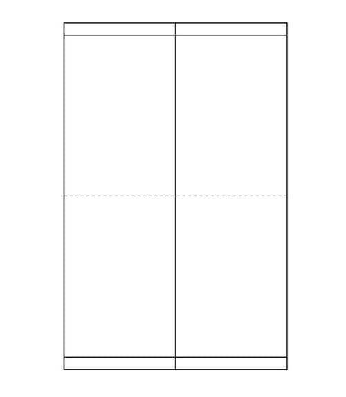 4 1/4" x 13" Laser/Inkjet Legal Sheet Labels; 2 up; 100 sheets/case - Standard White Matte