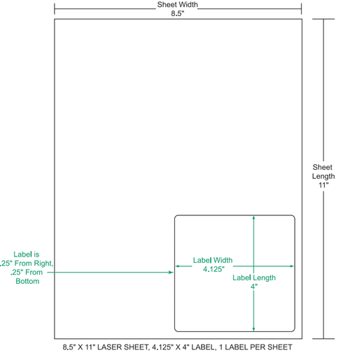 4.125" x 4" Integrated Labels; 1 up (1,500 sheets/case)