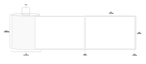 4.125" x 6.25" Premium Direct Thermal Paper Label; No Perf; 1" Core; 3.5" OD; 6 Rolls/carton (220 Labels/roll)