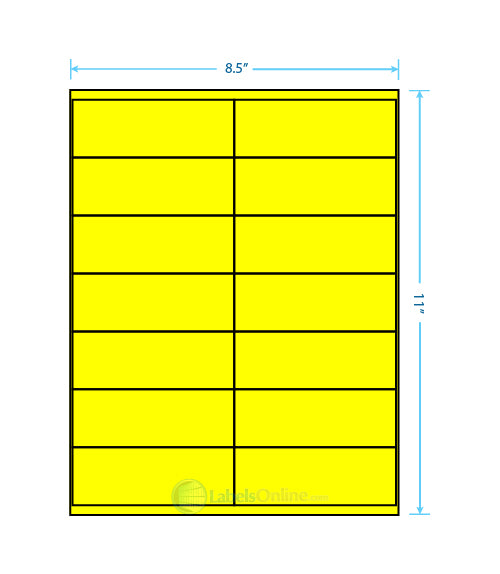 4.1875" x 1.5" - 14 up - Fluorescent Yellow (Laser)