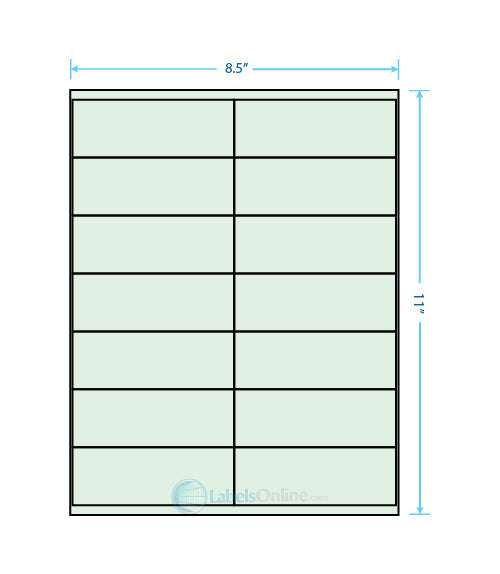 4.1875" x 1.5" - 14 up - Pastel Green (Laser)