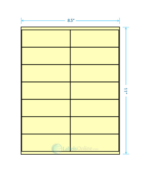 4.1875" x 1.5" - 14 up - Pastel Yellow (Laser)