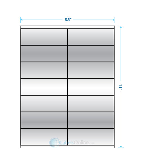 4.1875" x 1.5" - 14 up - Silver Foil (Laser)