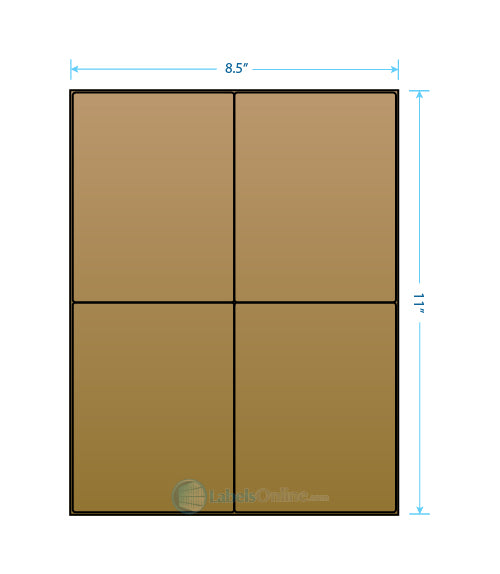 4.1875" x 5.4375" - 4 up - Brown Kraft