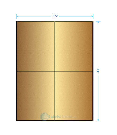 4.1875" x 5.4375" - 4 up - Gold Foil