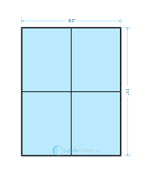4.1875" x 5.4375" - 4 up - Pastel Blue