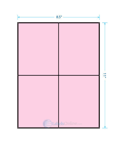 4.1875" x 5.4375" - 4 up - Pastel Pink