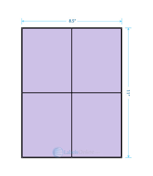 4.1875" x 5.4375" - 4 up - Pastel Purple