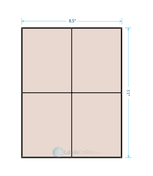 4.1875" x 5.4375" - 4 up - Pastel Tan