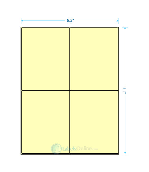 4.1875" x 5.4375" - 4 up - Pastel Yellow