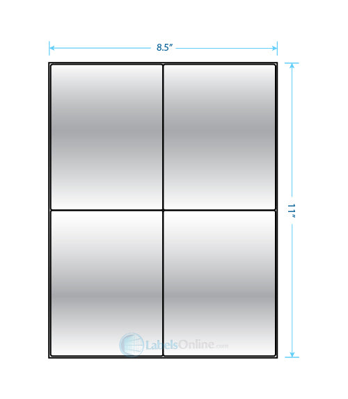 4.1875" x 5.4375" - 4 up - Silver Foil