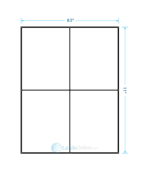 4.1875" x 5.4375" - 4 up - Standard White Matte