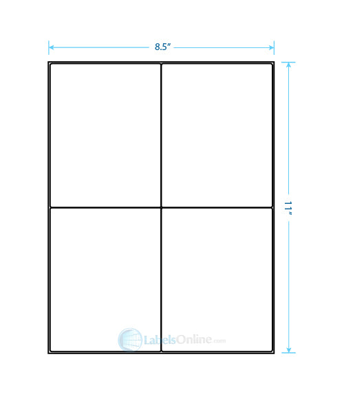 4.1875" x 5.4375" - 4 up - White Polyester