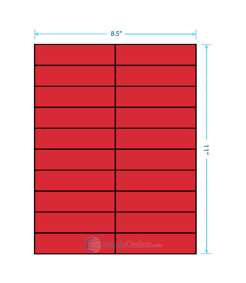 4.25" x 1.1" - 20 up - Fluorescent Red (Laser)