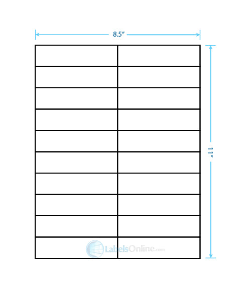 4.25" x 1.1" - 20 up - Opaque/Blockout (Laser / Inkjet)