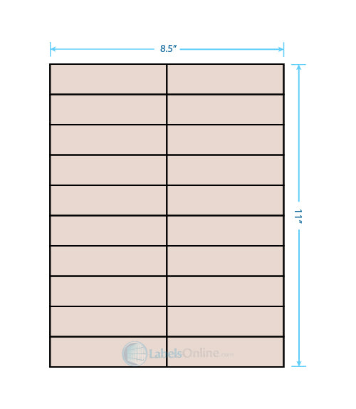 4.25" x 1.1" - 20 up - Pastel Tan (Laser)