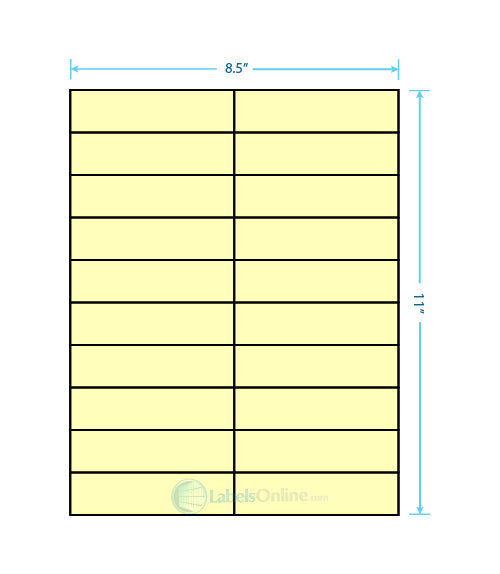 4.25" x 1.1" - 20 up - Pastel Yellow (Laser)