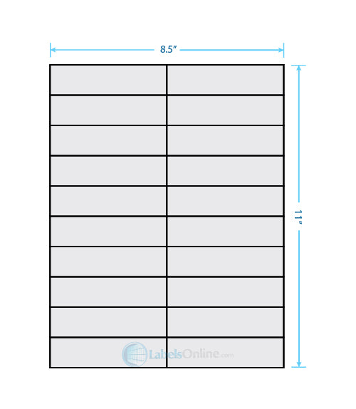 4.25" x 1.1" - 20 up - Recycled (Laser / Inkjet)