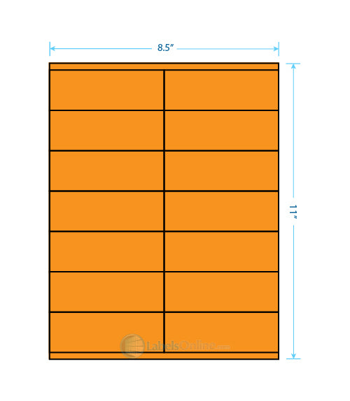 4.25" x 1.5" Barcode Labels - 14 up - Fluorescent Orange