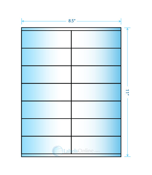 4.25" x 1.5" barcode labels, 14 per sheet, high gloss