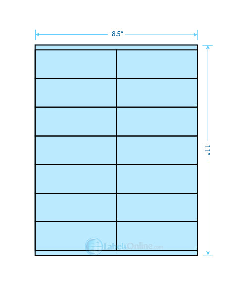 4.25" x 1.5" Barcode Labels - 14 up - Pastel Blue