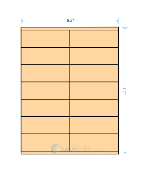 4.25" x 1.5" Barcode Labels - 14 up - Pastel Orange