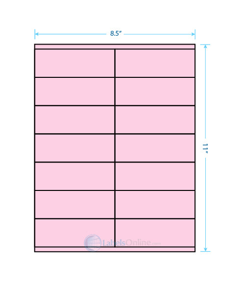 4.25" x 1.5" Barcode Labels - 14 up - Pastel Pink