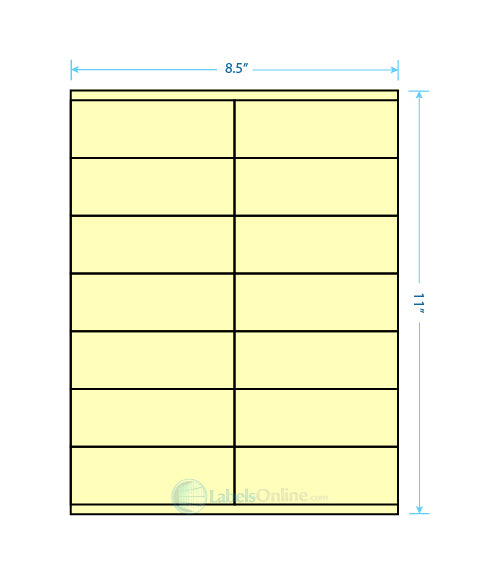 4.25" x 1.5" Barcode Labels - 14 up - Pastel Yellow
