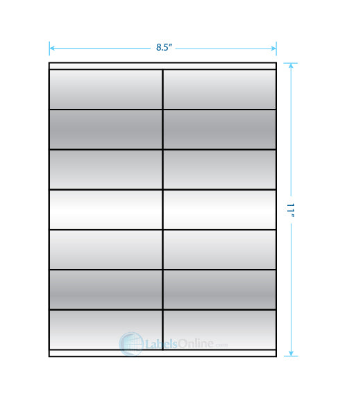 4.25" x 1.5" Barcode Labels - 14 up - Silver Foil