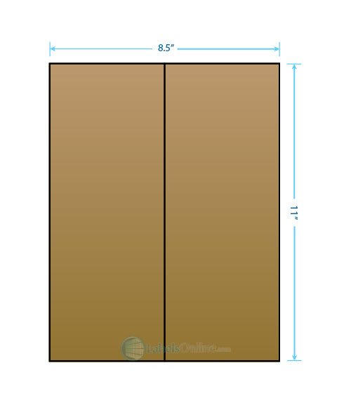 4.25" x 11" sheet labels, 2 per sheet, brown kraft (laser / inkjet)