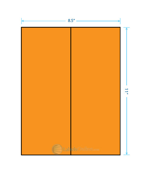 4.25" x 11" - 2 up - Fluorescent Orange (Laser)